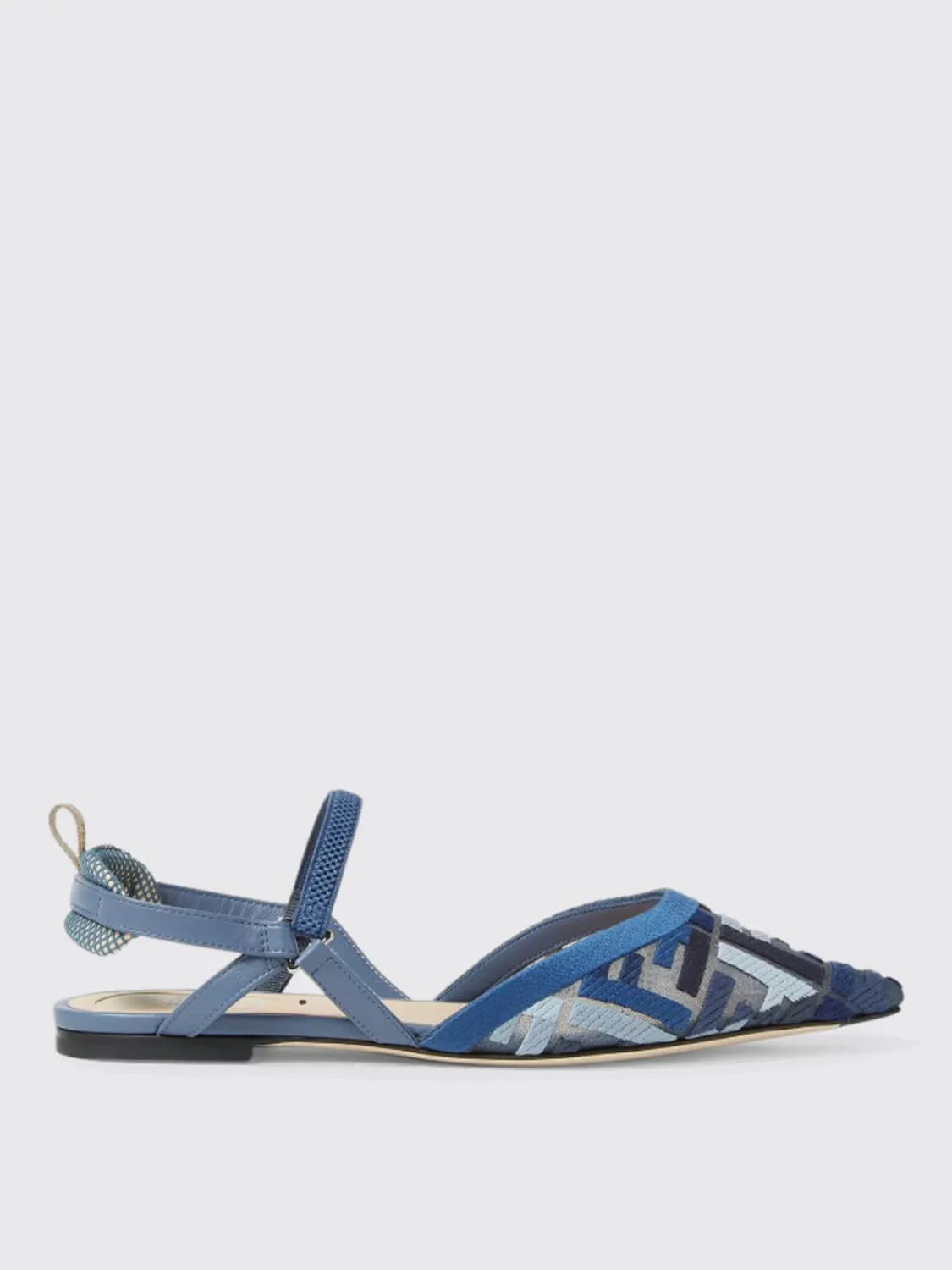 Ballerina Colibrì Lite Fendi in cotone e pelle con logo jacquard