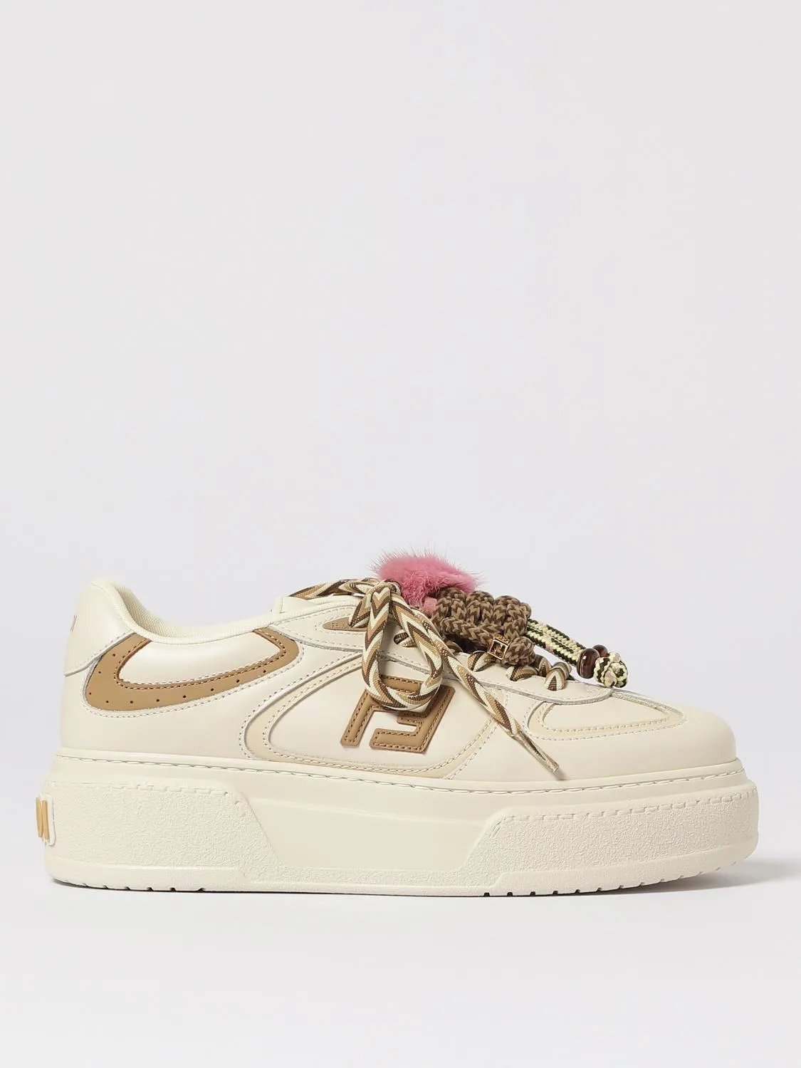 Sneakers platform Match Fendi in pelle