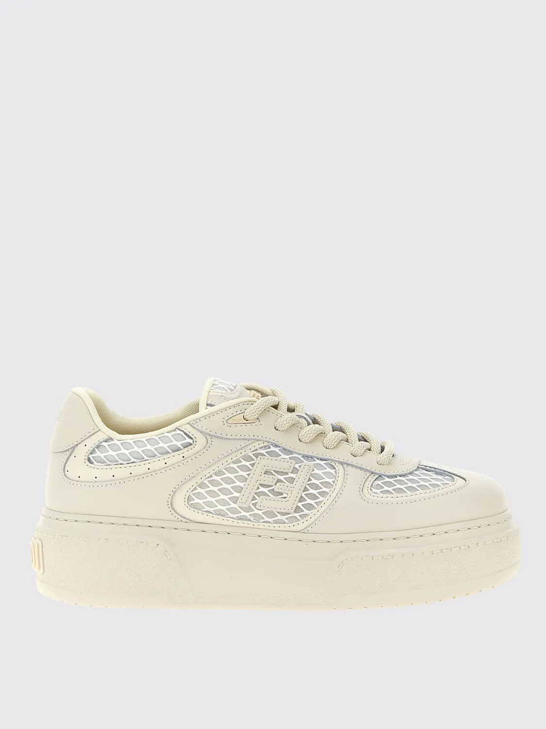 Sneakers platform Fendi in pelle e mesh