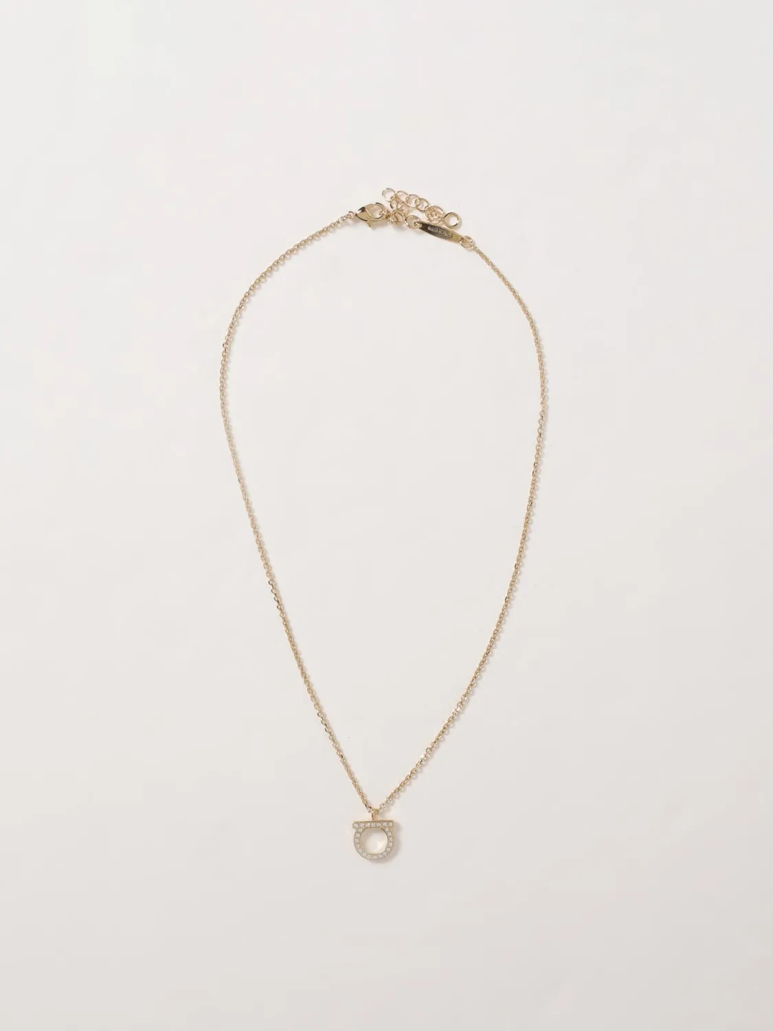 Collana Gancini Ferragamo in ottone con strass incastonati