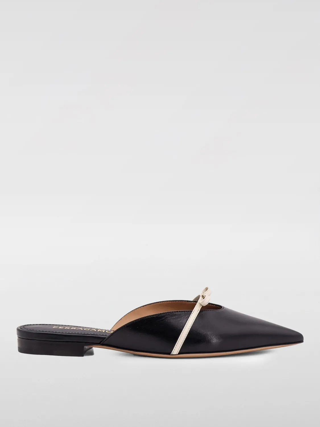 Mules Ferragamo in pelle con fiocco