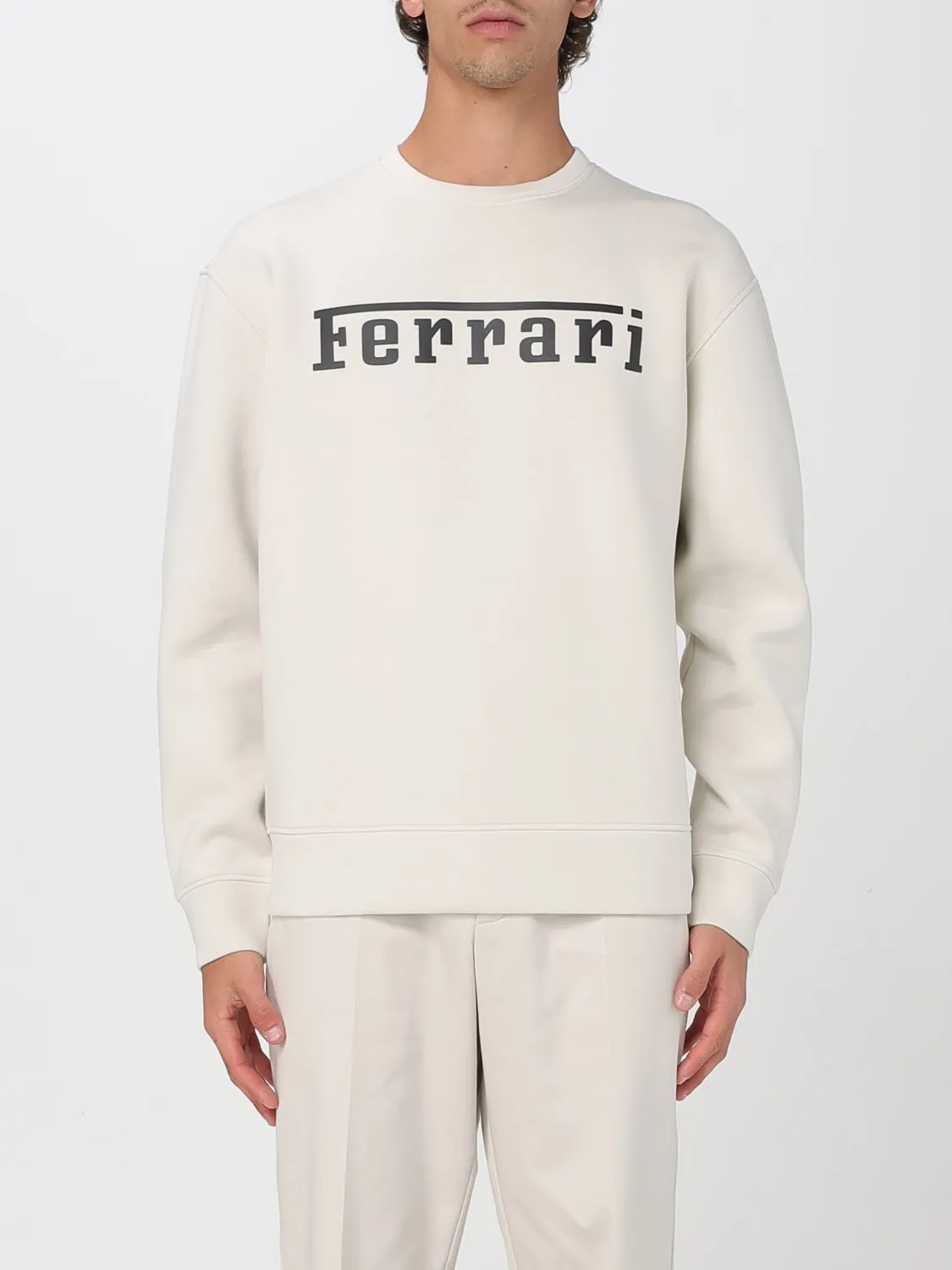 Felpa a girocollo con logo Ferrari