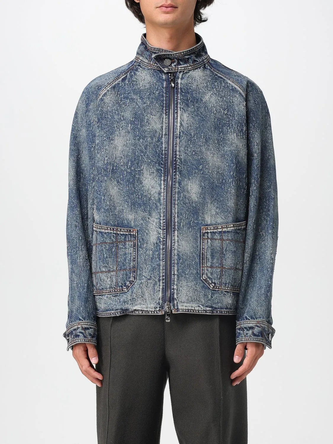 Giubbotto Ferrari in denim candeggiato