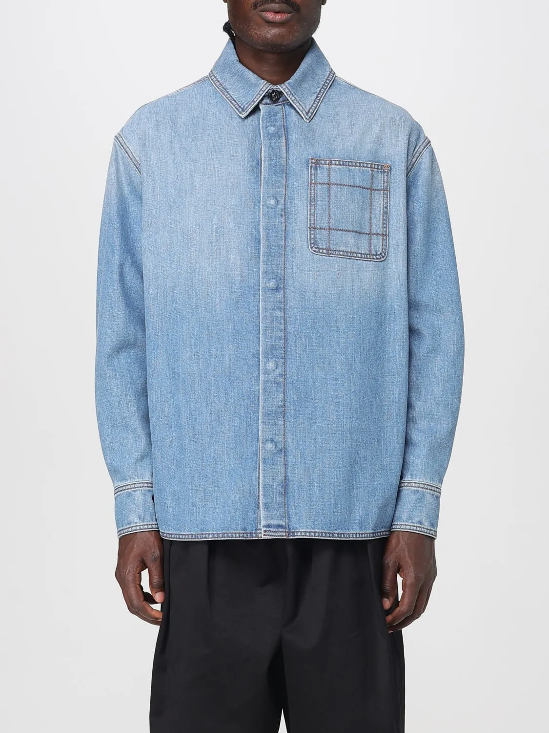 Camicia casual Ferrari in denim di cotone