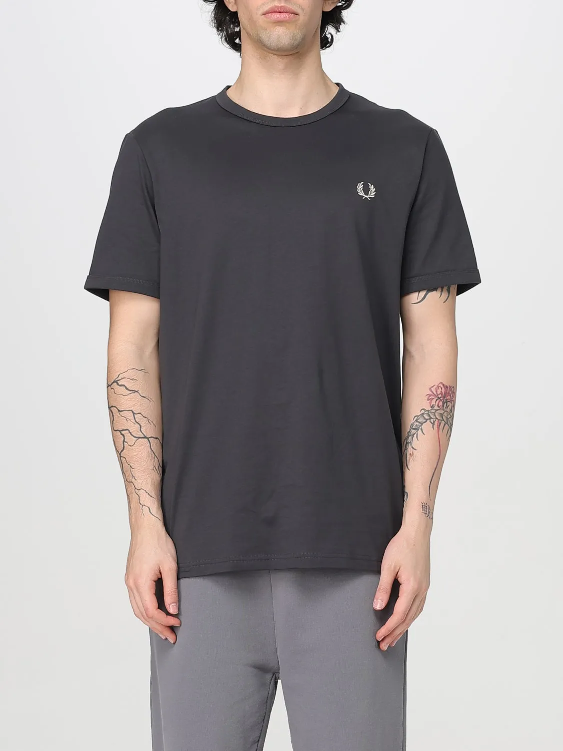 T-shirt basic in cotone con mini logo Fred Perry