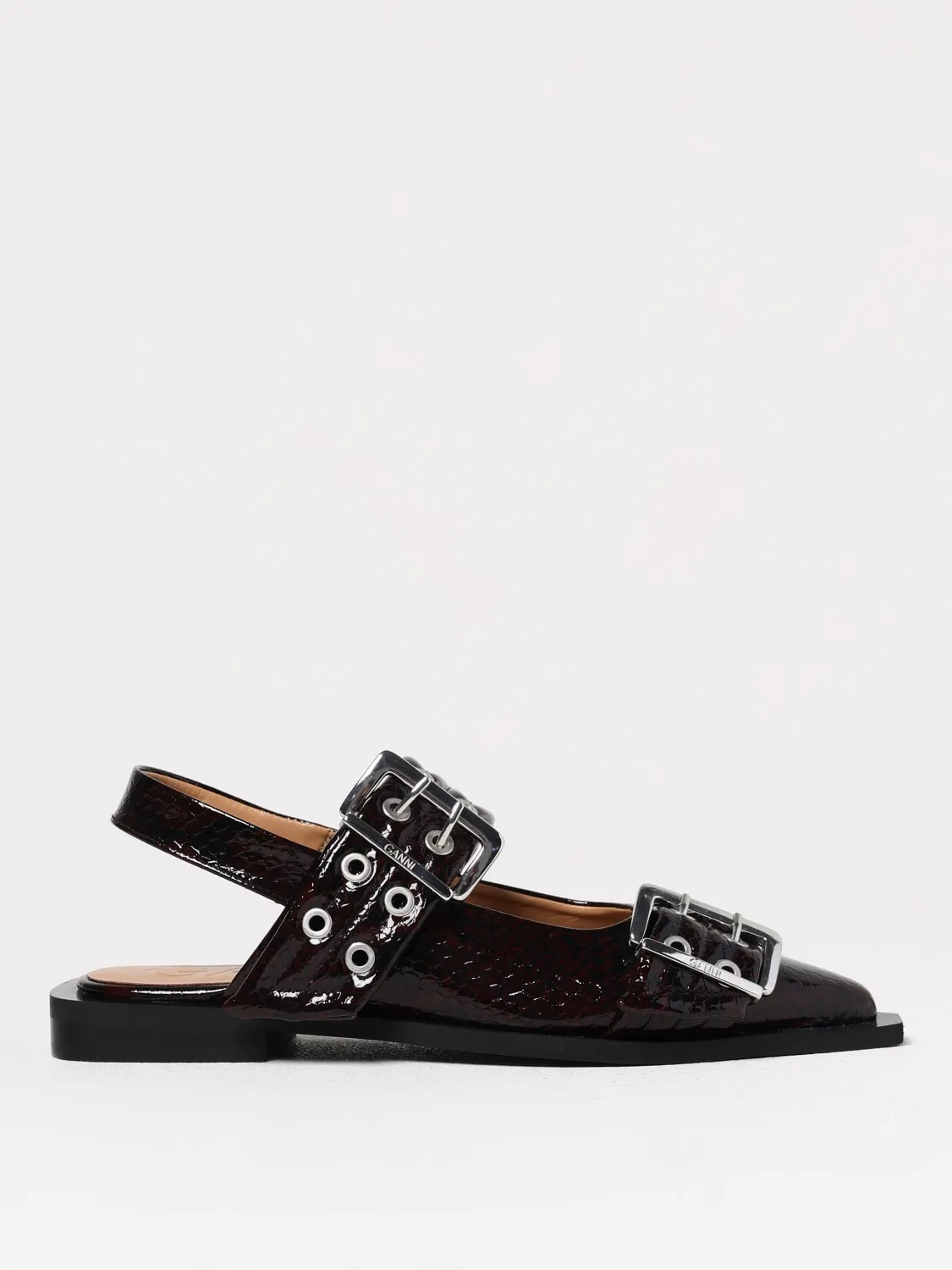 Ballerina Ganni in vernice stampa pitone