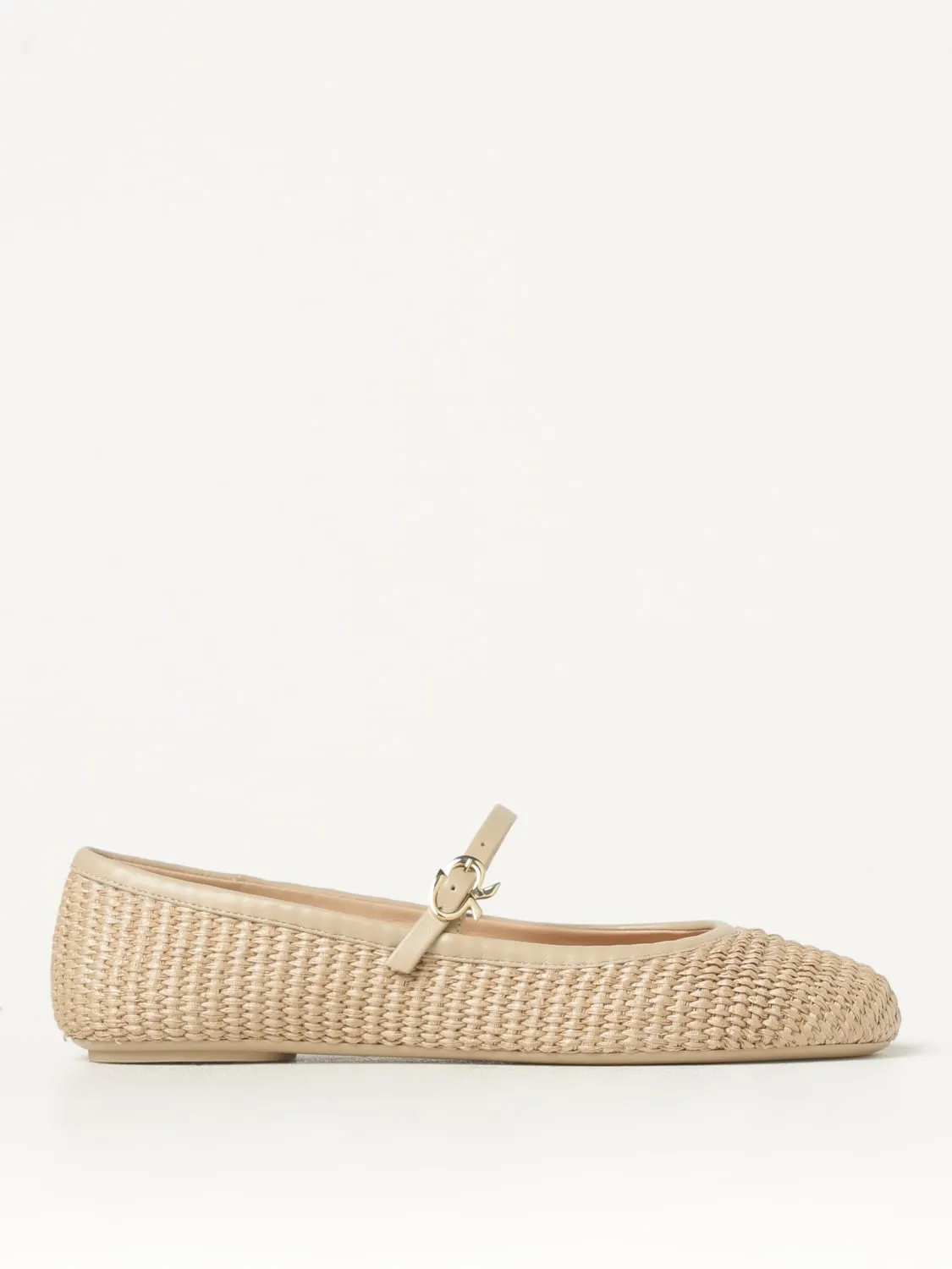 Ballerina Carla Gianvito Rossi in rafia e nappa
