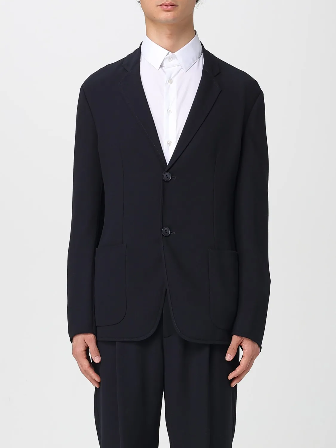 Blazer a monopetto in lana vergine Giorgio Armani