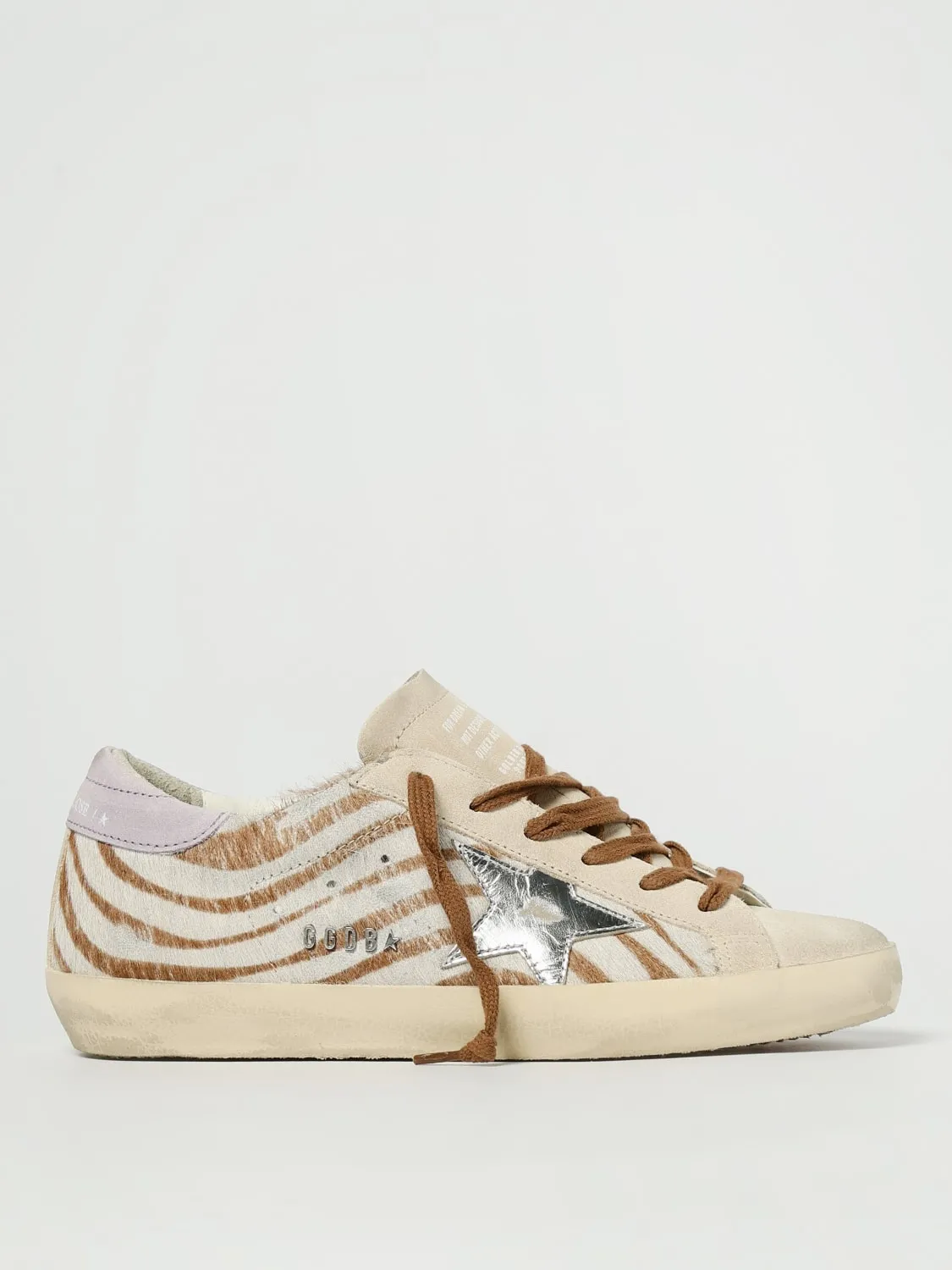 Sneakers Super-Star Golden Goose in camoscio e cavallino zebrato