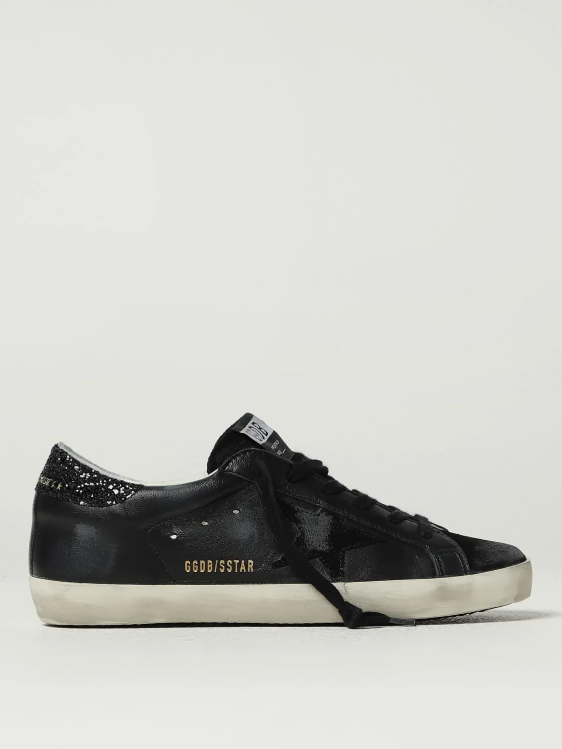 Sneakers Super-Star Golden Goose in nappa e glitter used