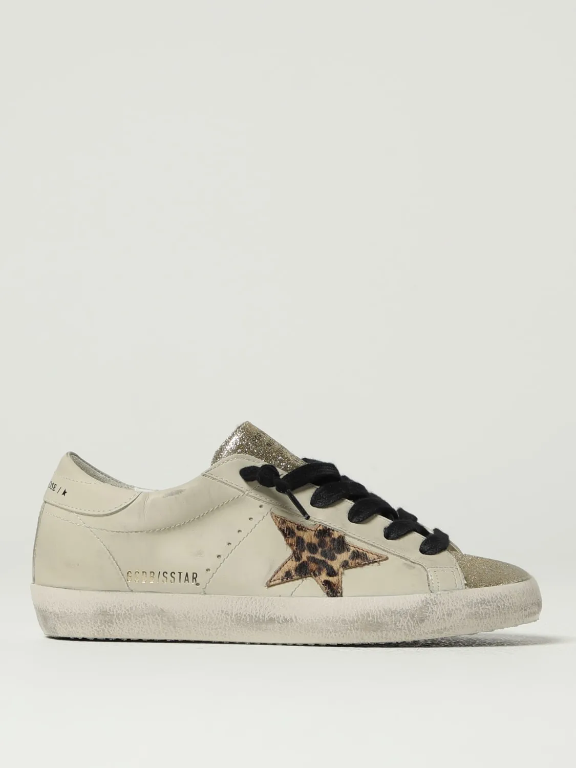 Sneakers Super-Star Golden Goose in pelle used e cavallino animalier