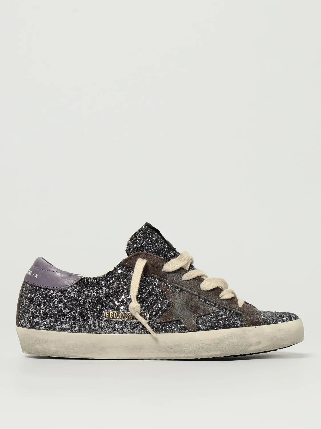 Sneakers Super-Star Golden Goose in pelle used e glitter