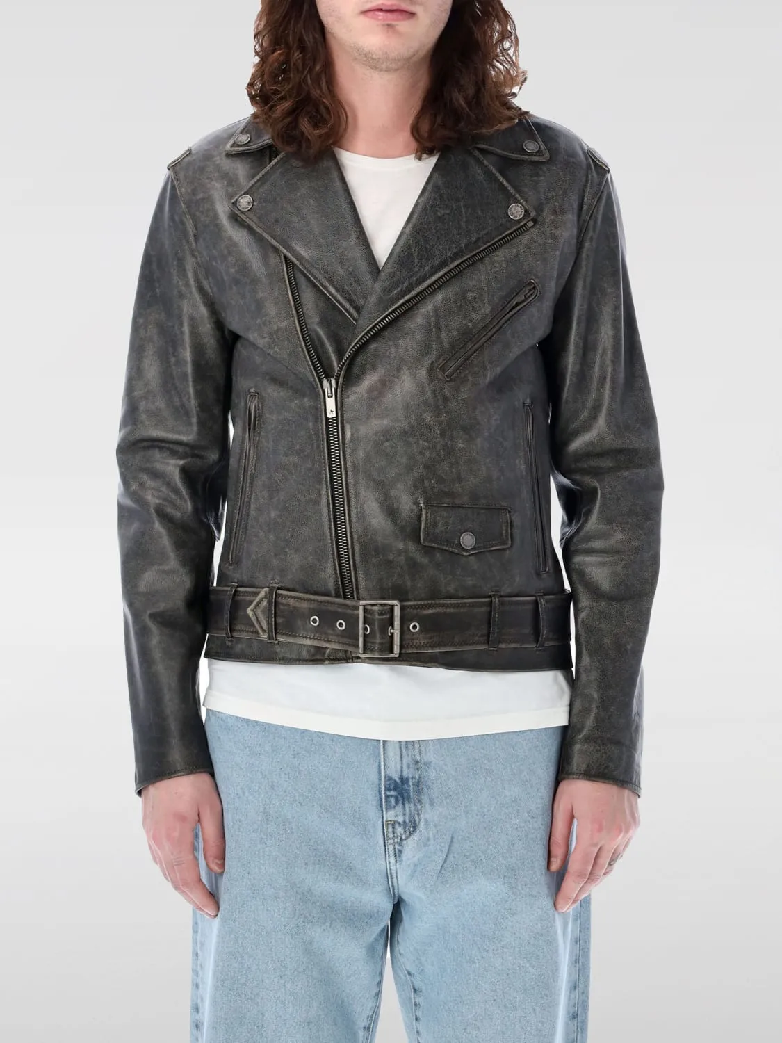 Giacca biker in pelle Golden Goose
