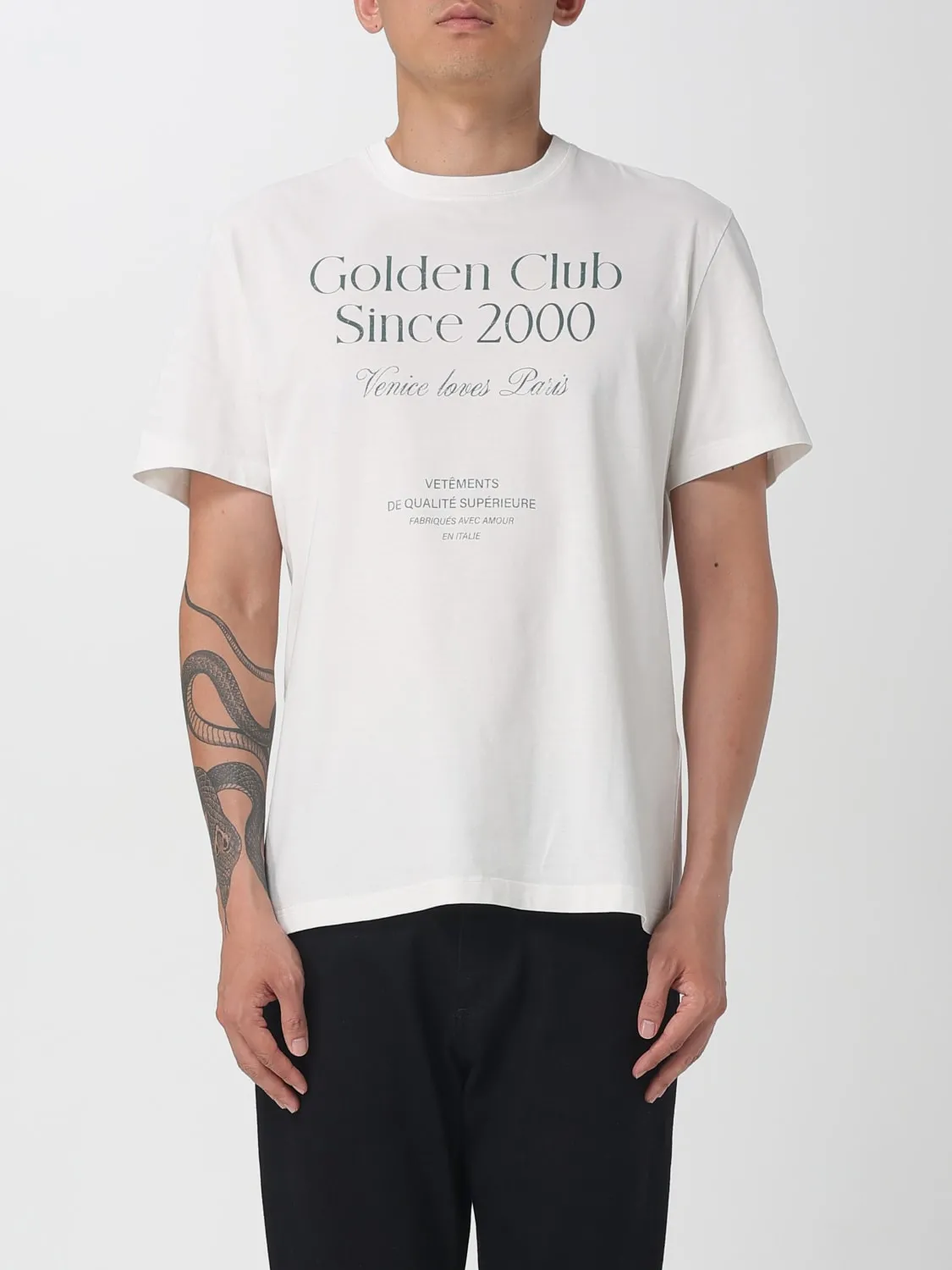 T-shirt in cotone stampata Golden Goose