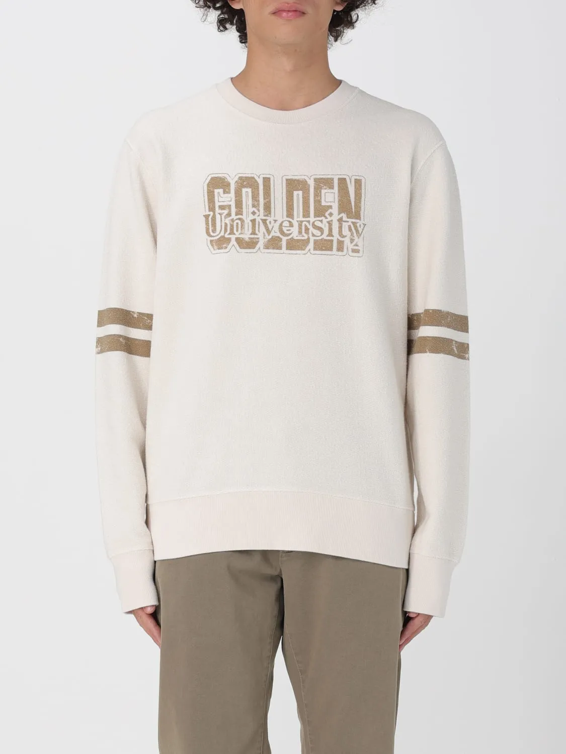 Felpa a girocollo con logo Golden Goose