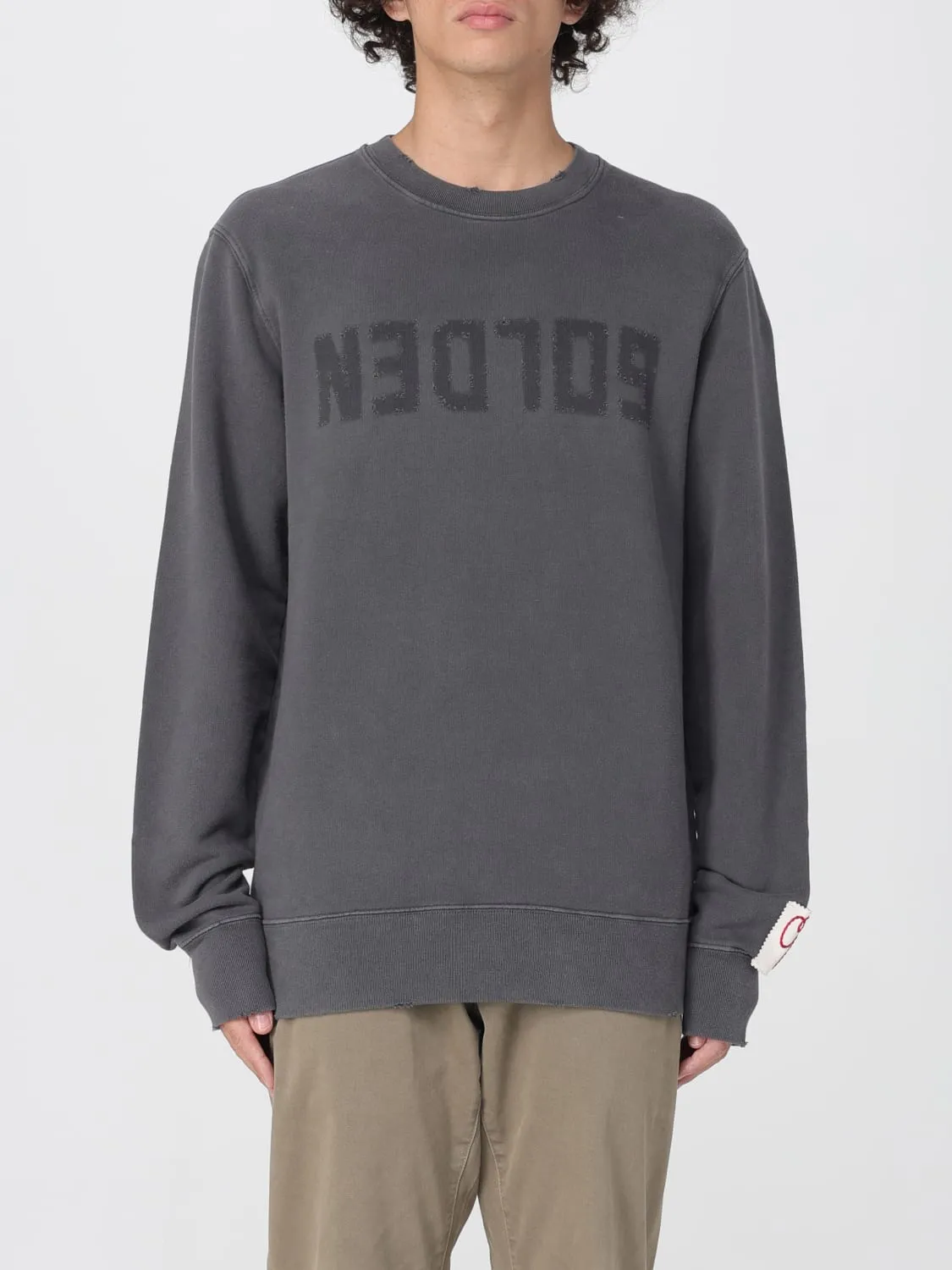 Felpa in cotone con logo Golden Goose