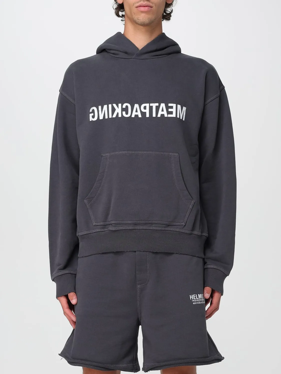 Felpa con cappuccio e logo Helmut Lang