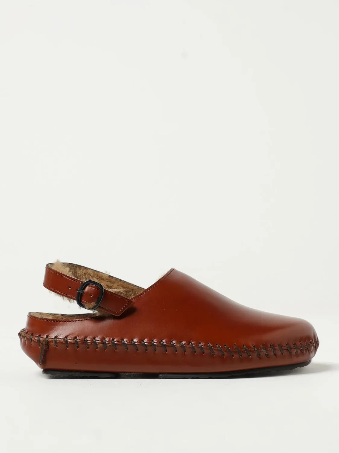 Sabot Hereu in pelle e shearling