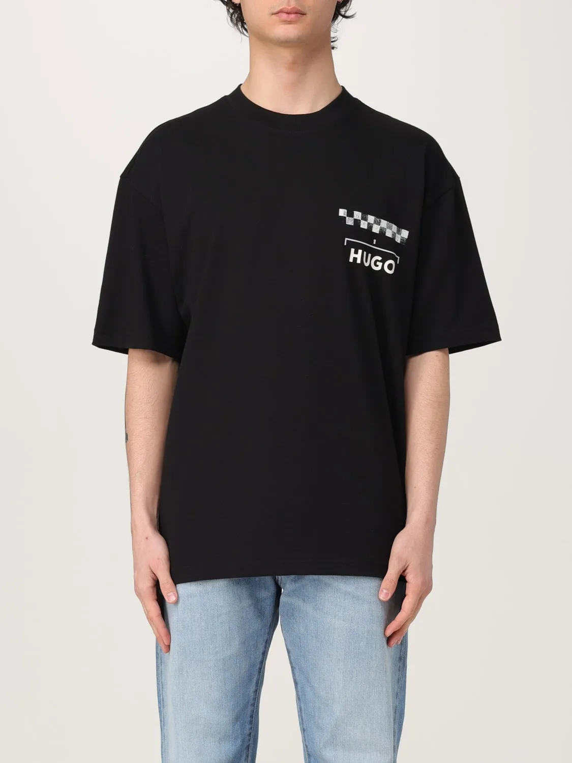 T-shirt in cotone con stampa grafica Hugo