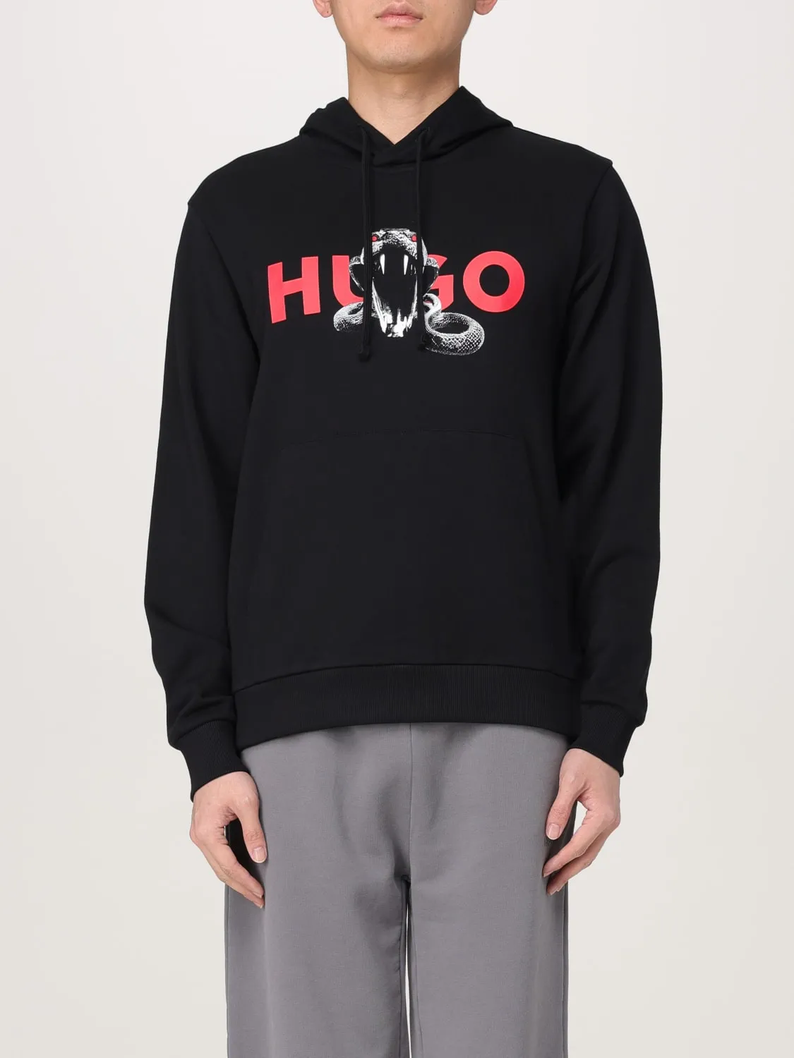 Felpa Hugo in cotone con stampa logo