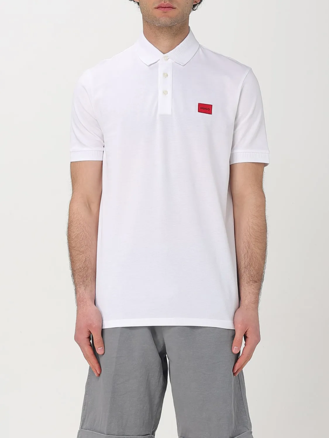 Polo basic in cotone con logo Hugo