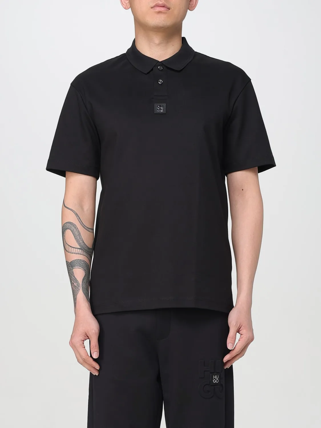 Polo in cotone con logo Hugo