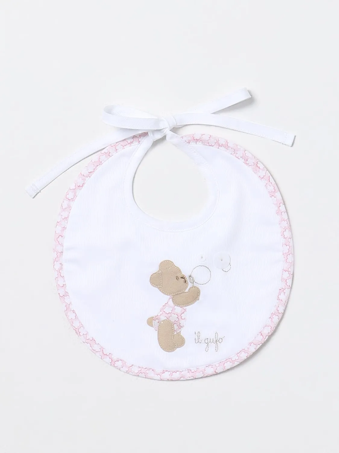 Bavaglino baby Il Gufo in cotone con orsetto