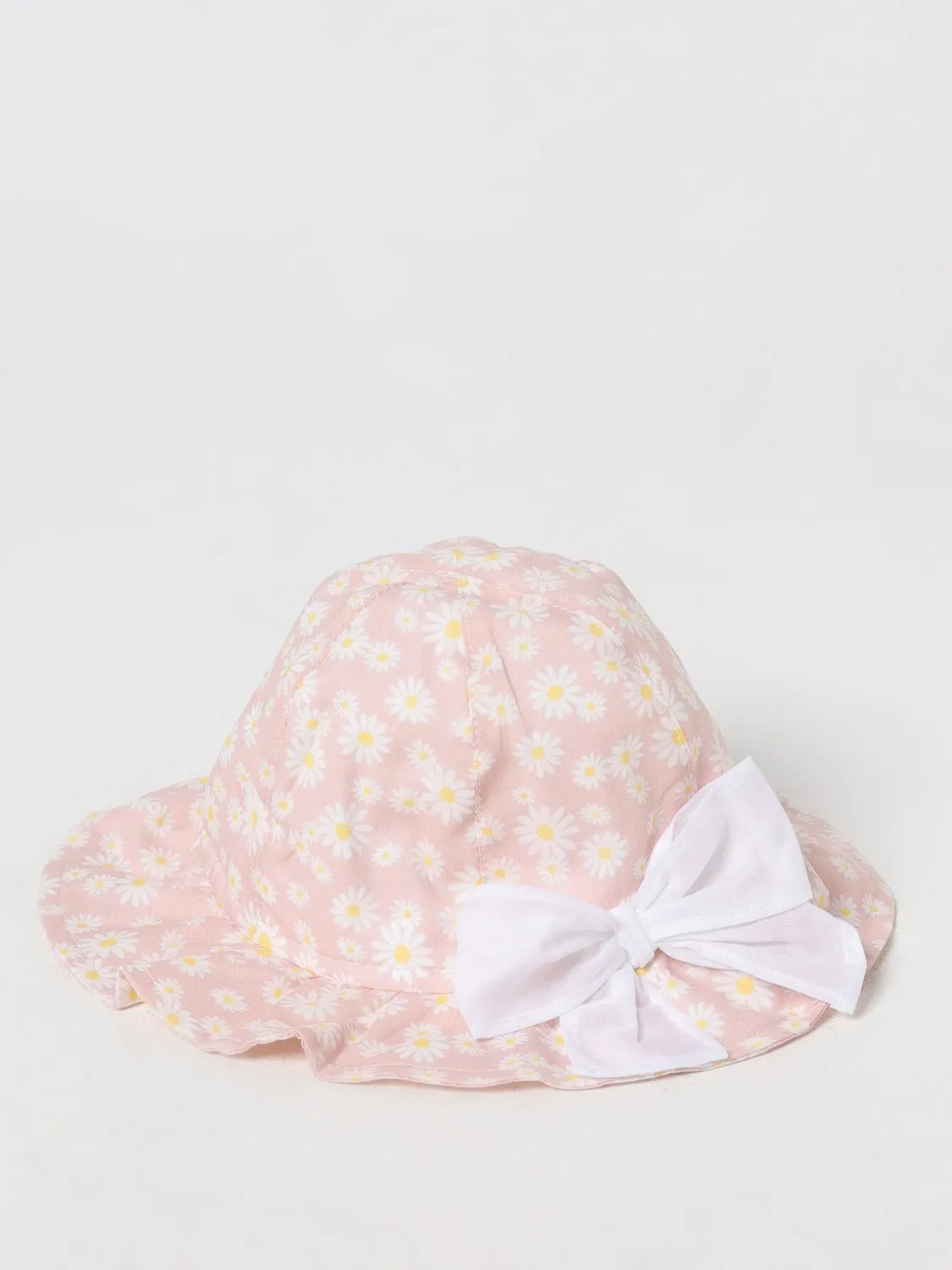 Cappello Il Gufo in cotone con stampa floreale e fiocco applicato