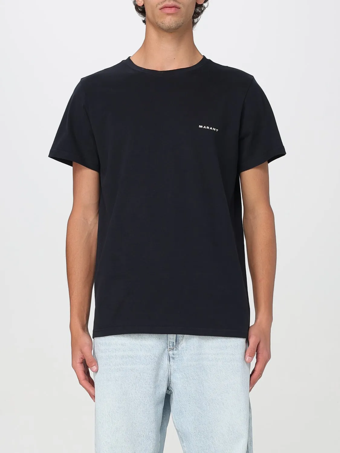 T-shirt in cotone basic con mini logo Isabel Marant