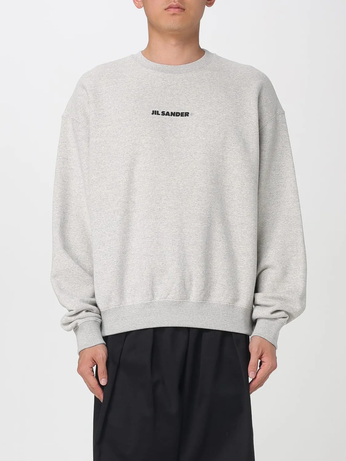 Felpa a girocollo con logo Jil Sander