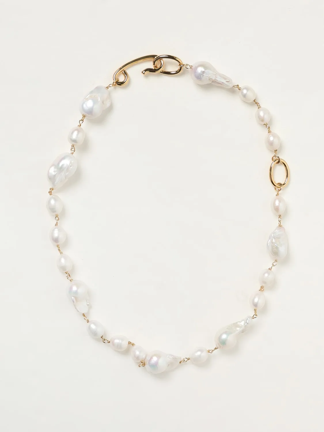 Collana in ottone con perle Jil Sander