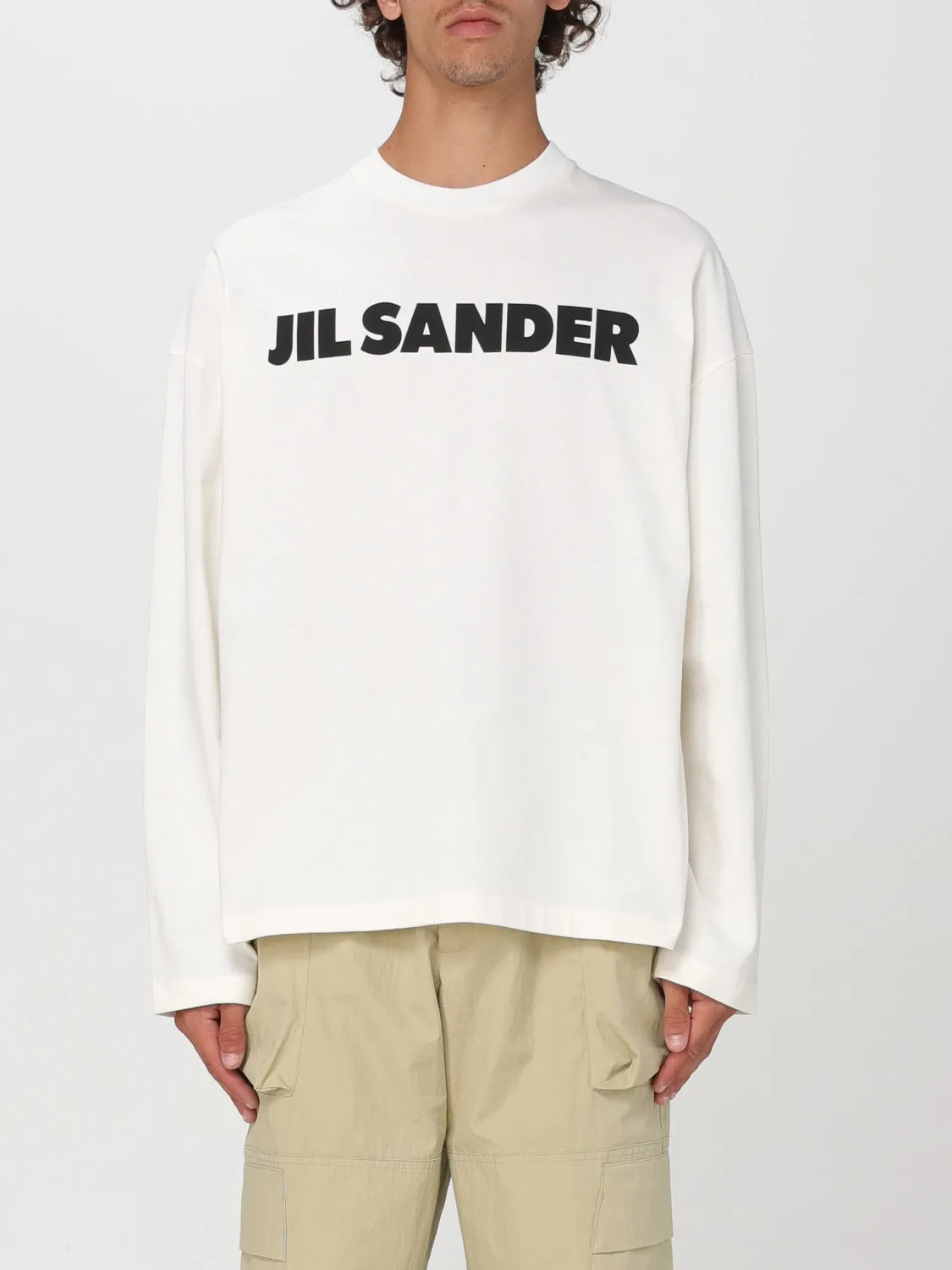 T-shirt di cotone con maxi logo Jil Sander