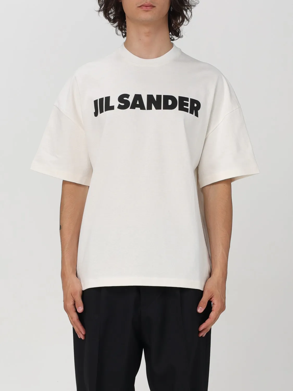 T-shirt di cotone con logo Jil Sander