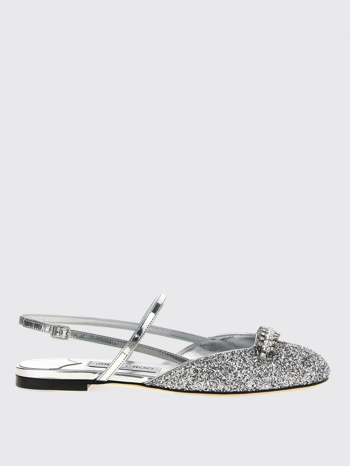 Ballerina slingback Belinda Jimmy Choo in pelle laminata e glitter