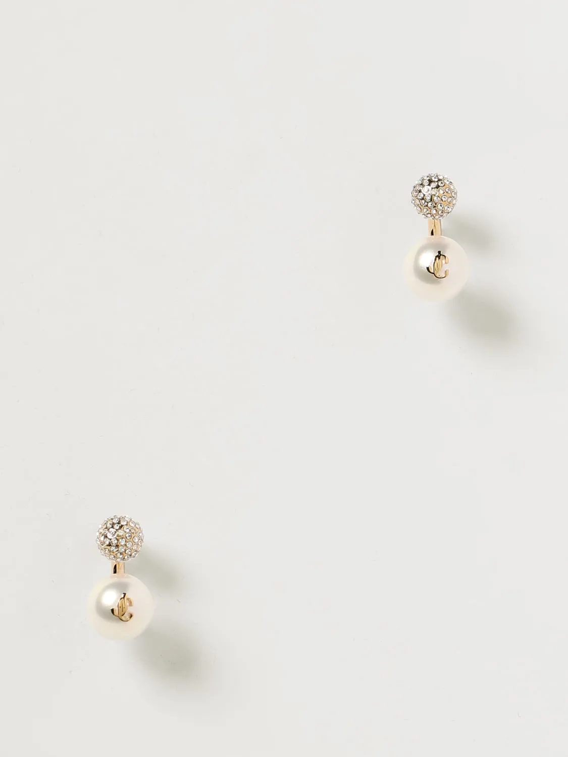 Orecchini Jimmy Choo in ottone con strass incastonati e perle sintetiche