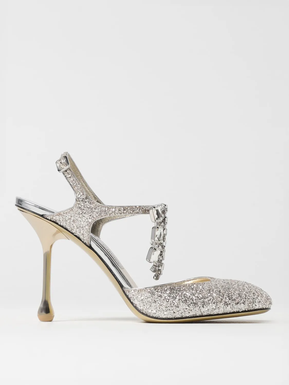 Pump Verity Jimmy Choo in pelle glitter con cristalli chandelier