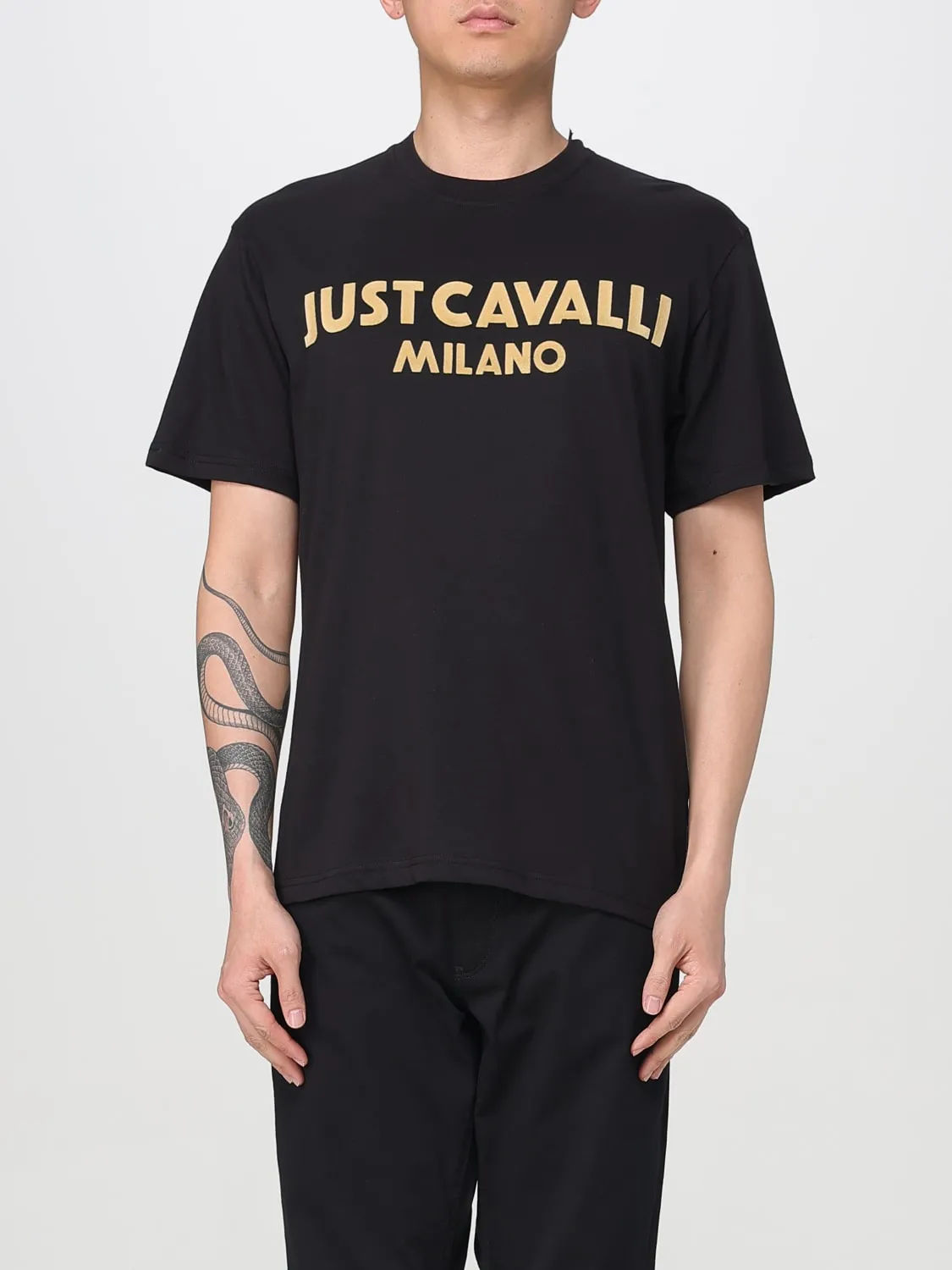 T-shirt in cotone con logo Just Cavalli