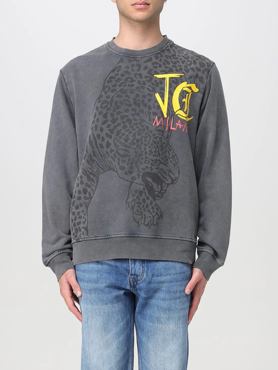 Felpa a girocollo con maxi logo Just Cavalli