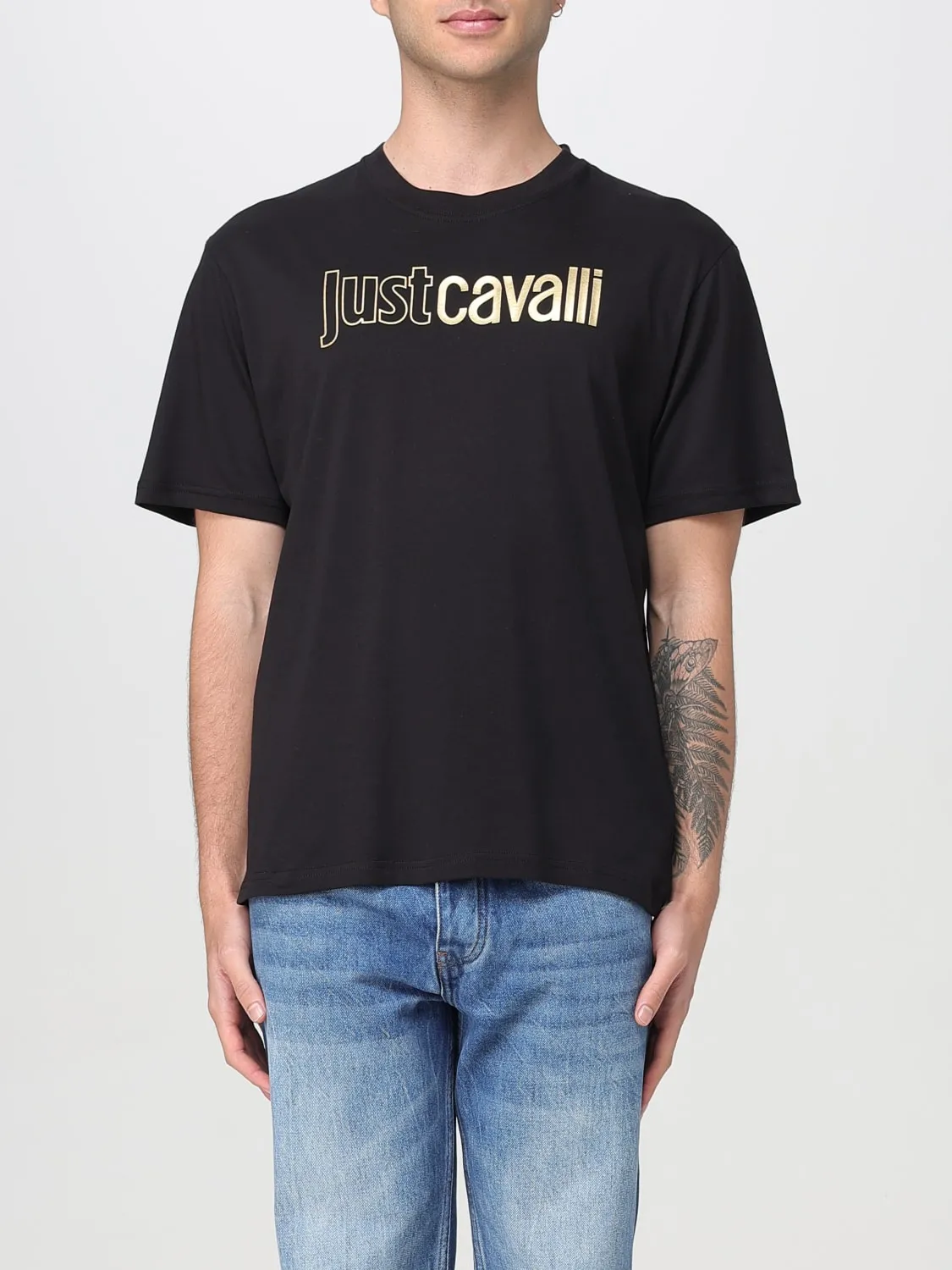T-shirt Just Cavalli in cotone con logo laminato