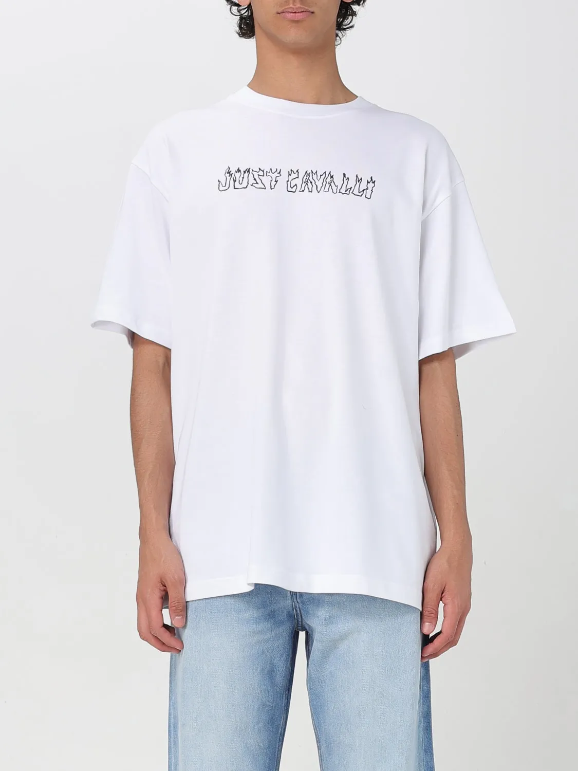 T-shirt con stampa slogan Just Cavalli
