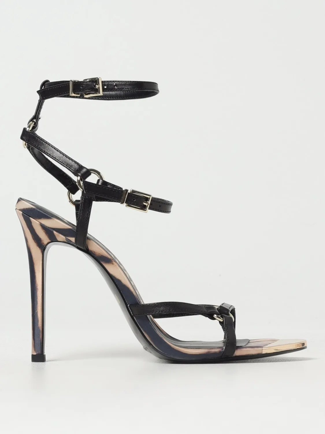 Sandalo Just Cavalli in pelle con stampa animalier