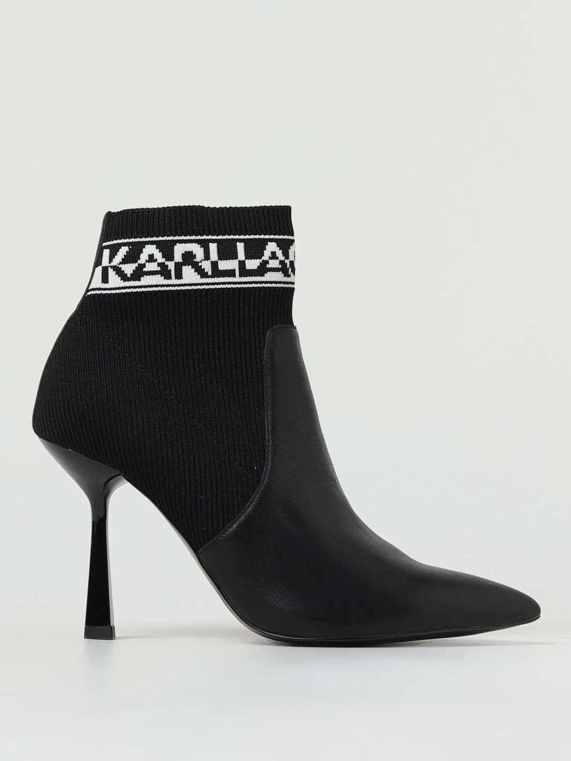 Stivaletto Karl Lagerfeld in pelle e maglia stretch