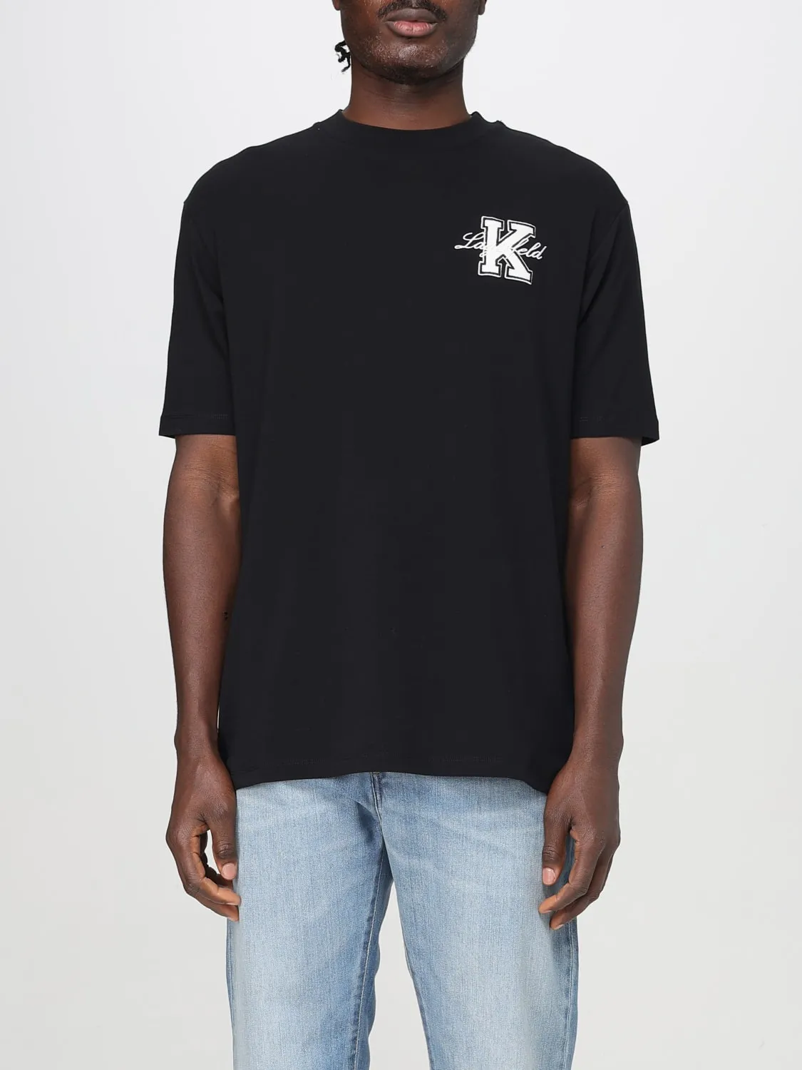 T-shirt in cotone con logo Karl Lagerfeld