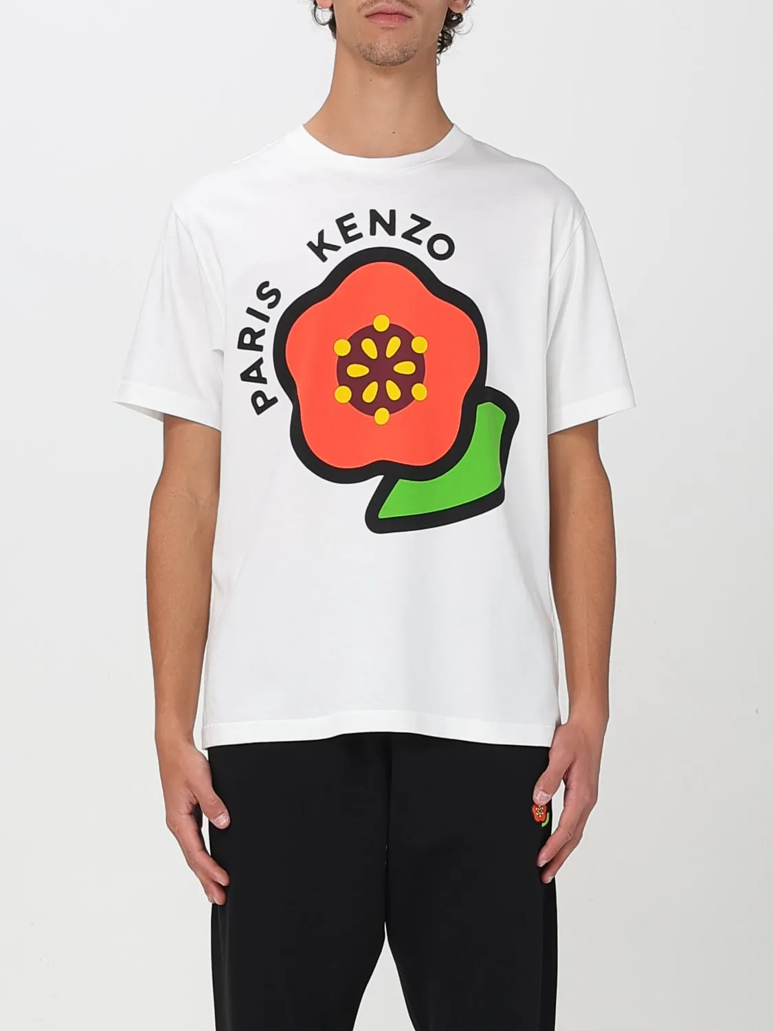 T-shirt in cotone con stampa fiore Kenzo