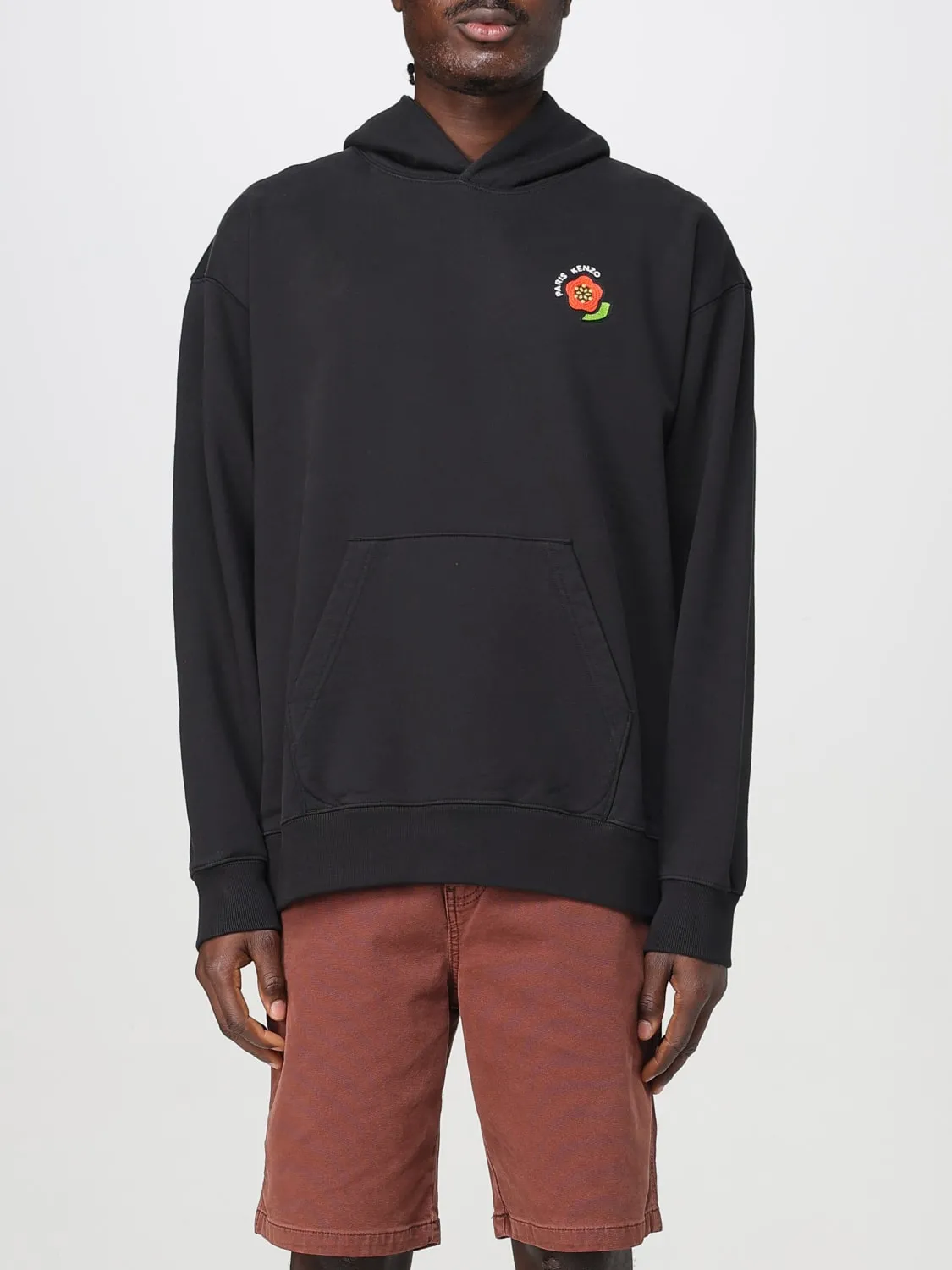 Felpa con cappuccio con logo fiore Kenzo