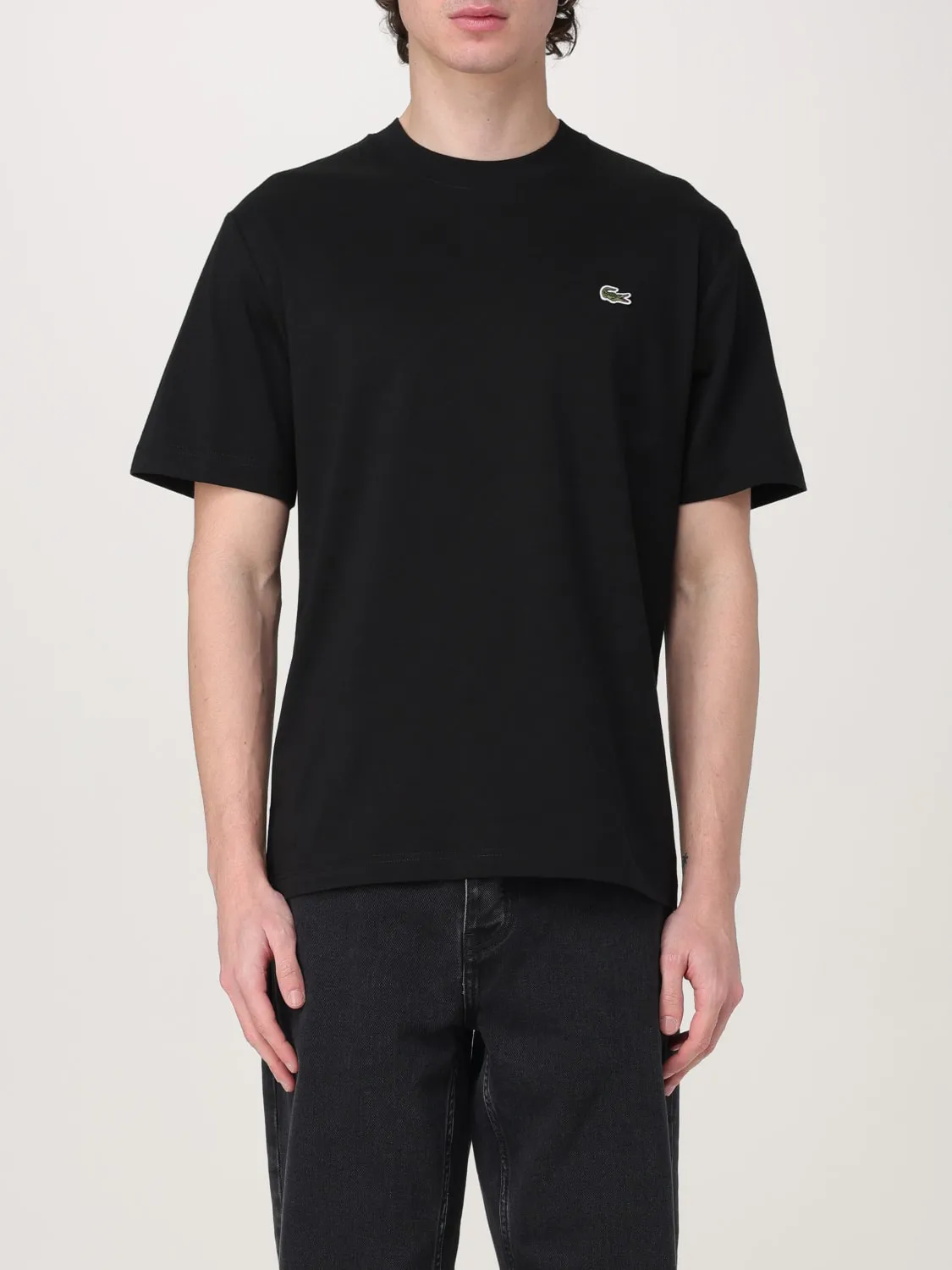 T-shirt basic in cotone con mini logo Lacoste