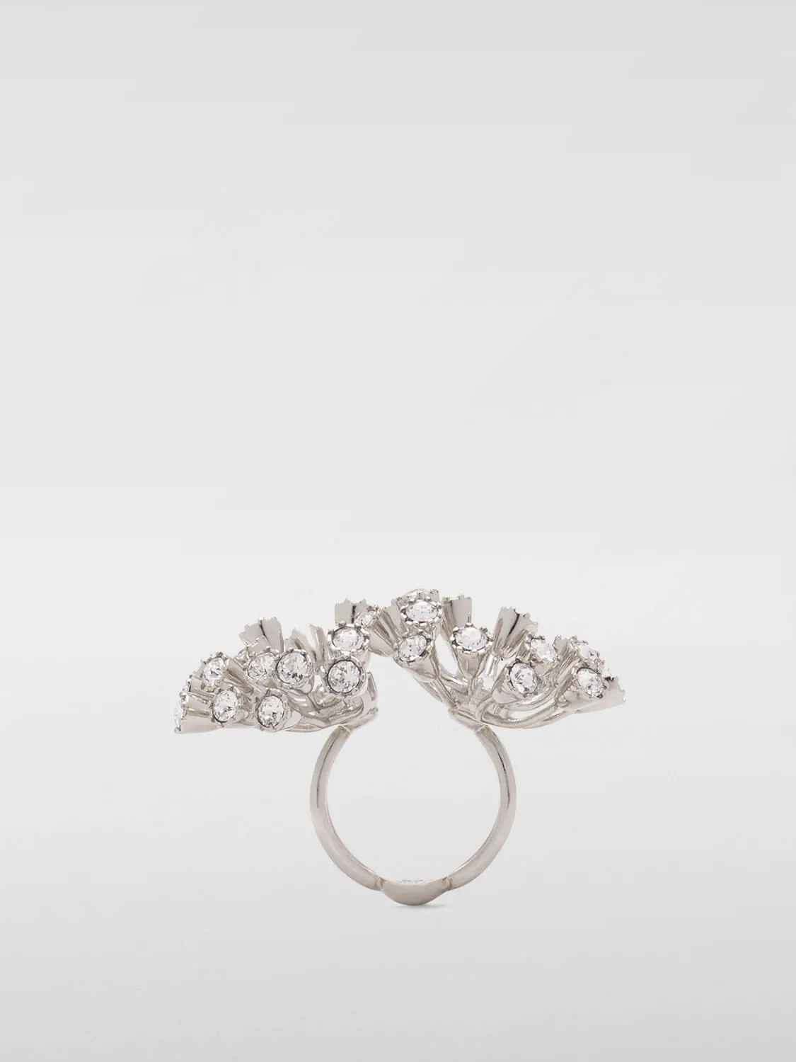 Anello Lanvin in ottone con strass incastonati