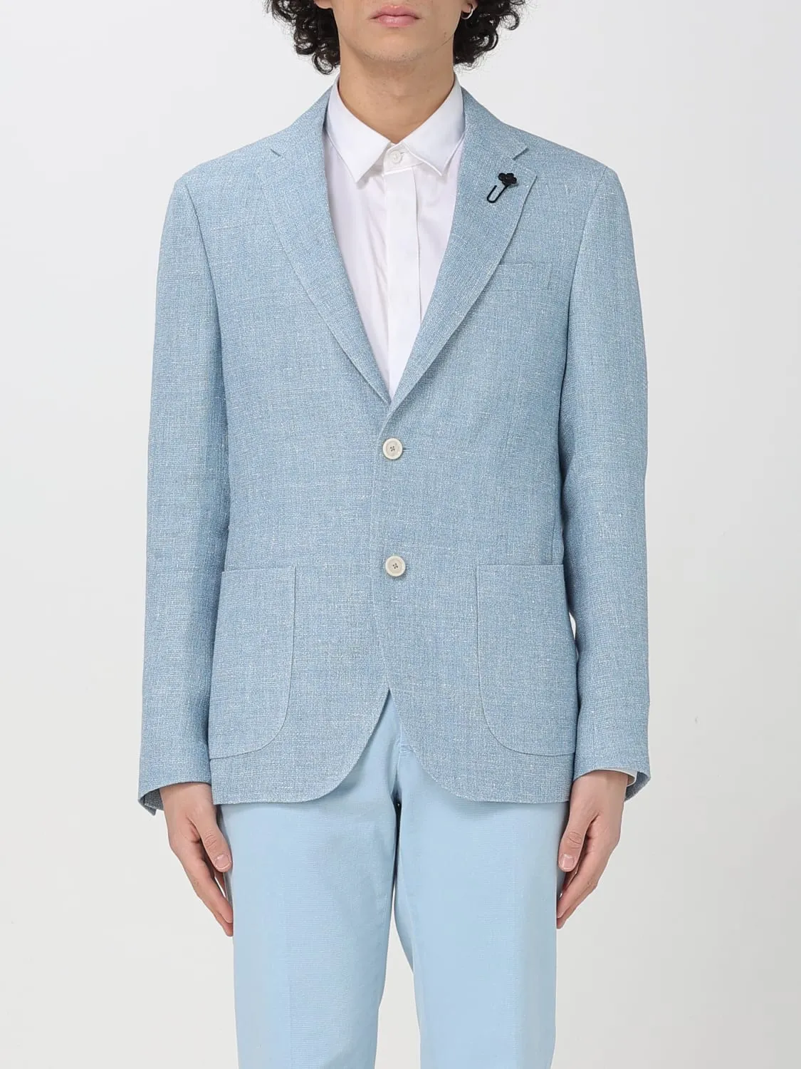 Blazer classico Lardini in lino e lana vergine