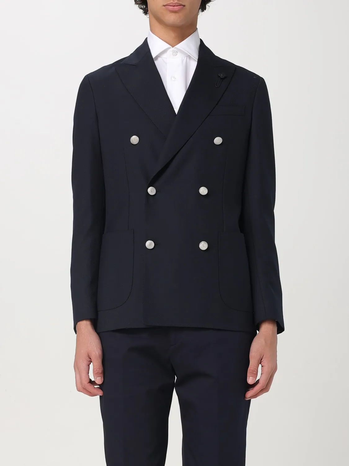 Blazer doppiopetto Lardini in misto lana