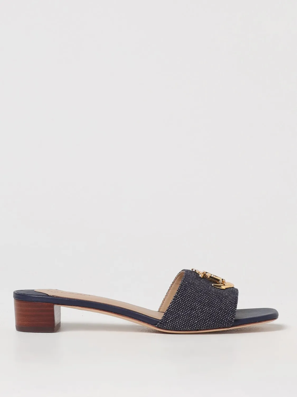 Mules Lauren Ralph Lauren in canvas e pelle